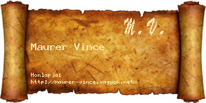 Maurer Vince névjegykártya